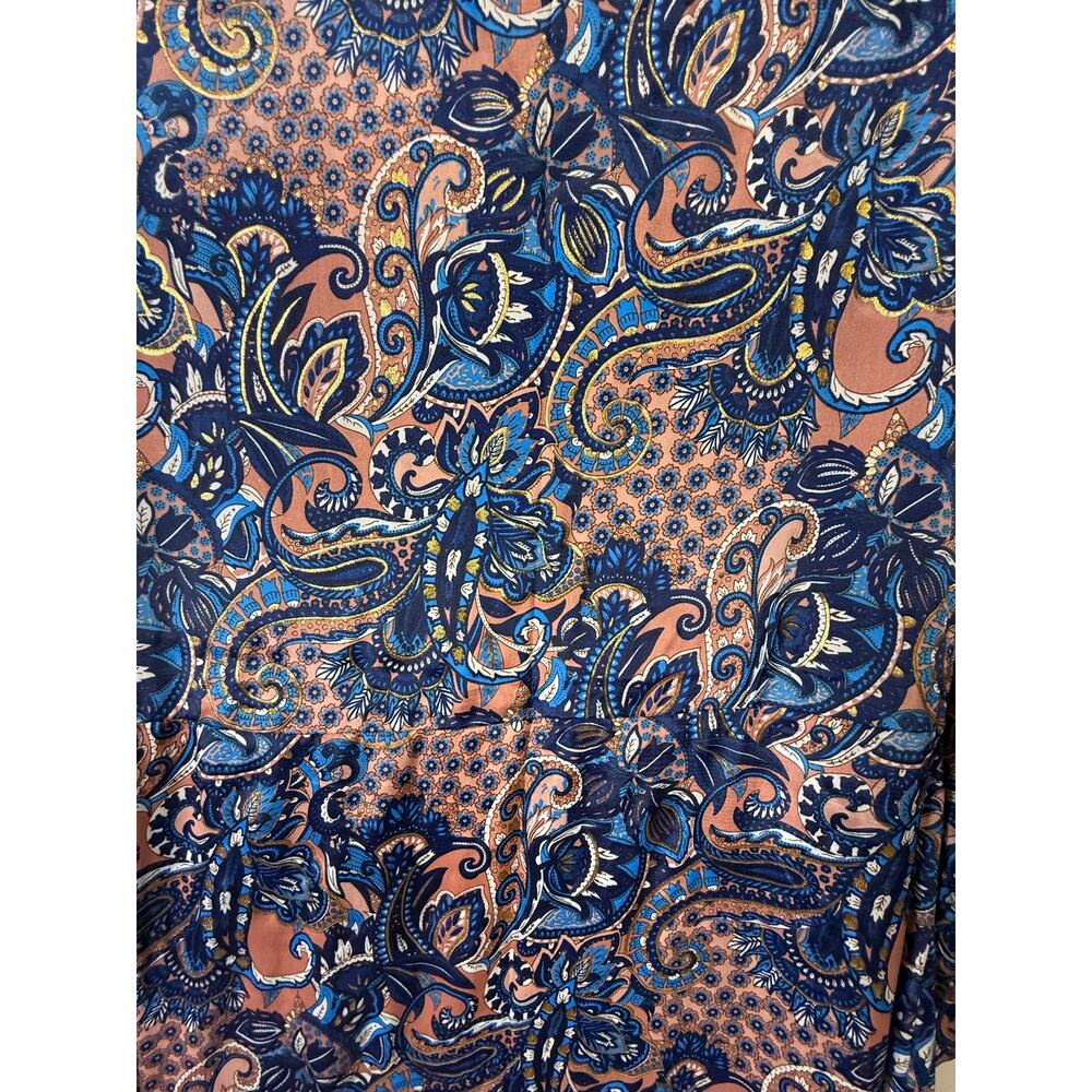 Blue Paisley Open Kaftan Maxi Cover-Up - Picture 4 of 7